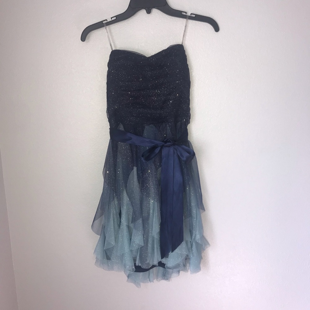Sparkly Blue Ombre Prom/Homecoming Dress Short